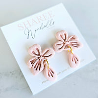 Stella Dangle Polymer Clay Earrings - Soft Peach