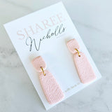 Sophia Dangle Polymer Clay Earrings - Soft Peach