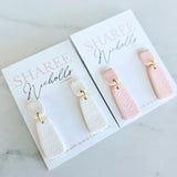 Sophia Dangle Polymer Clay Earrings - Soft Peach