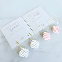 Scarlett Dangle Polymer Clay Earrings - Porcelain
