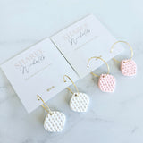 Scarlett Dangle Polymer Clay Earrings - Porcelain