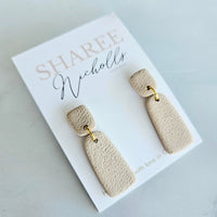 Sophia Dangle Polymer Clay Earrings - Ash