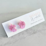 Pink Glitter Unicorn Acrylic Stud Earrings