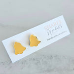 Gold Mirror Christmas Bells Acrylic Stud Earrings