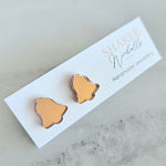 Rose Gold Mirror Christmas Bells Acrylic Stud Earrings