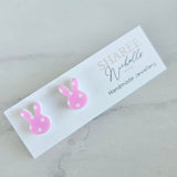 Polka-Dot Bunny Acrylic Stud Earrings