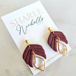 Lily Dangle Polymer Clay Earrings - Cocoa Bean