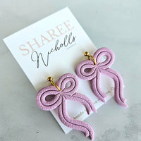 Pretty Bows Statement Dangles - Light Wisteria