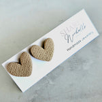 Organic Hearts Stud Polymer Clay Earrings - Chino