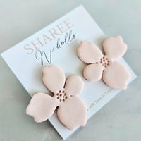 Winnie Statement Stud Polymer Clay Earrings - Ballet Pink