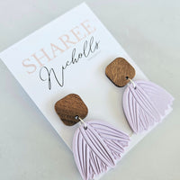 Hannah Dangle Polymer Clay Earrings - Lilac Mist