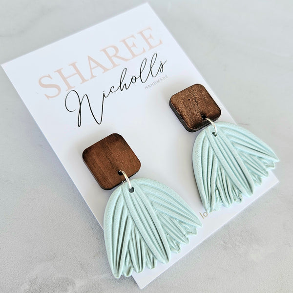 Hannah Dangle Polymer Clay Earrings - Glacier