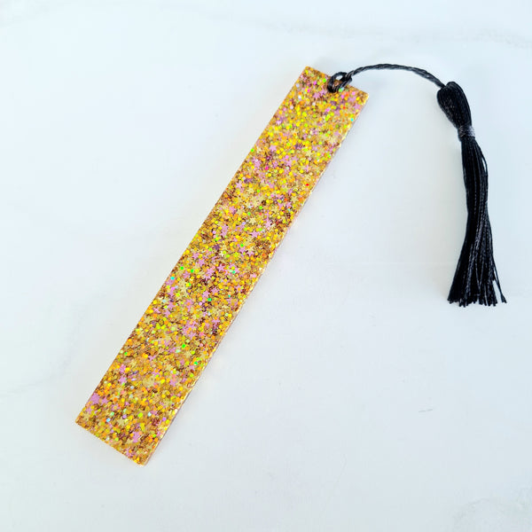 Gold & Pink Glitter Resin Bookmark - Sharee Nicholls Handmade