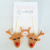 Christmas Rudolph Dangles - Sharee Nicholls Handmade