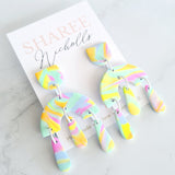 Iris Dangle Polymer Clay Earrings - Sharee Nicholls Handmade