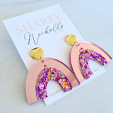 Katerina Acrylic Dangle Earrings: Choose Colour