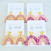 Katerina Acrylic Dangle Earrings: Choose Colour