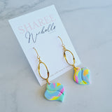 Jacqueline Dangle Polymer Clay Earrings: Choose Colour