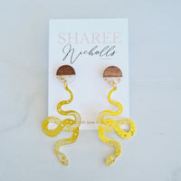 Snake Pre-Cut Metal Dangle Earrings