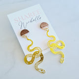 Snake Pre-Cut Metal Dangle Earrings