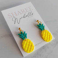 Pineapple Polymer Clay Dangle Earrings