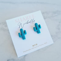 Cactus Polymer Clay Stud Earrings: Choose Colour