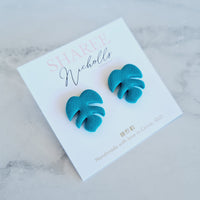 Monstera Polymer Clay Stud Earrings: Choose Colour