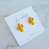Cactus Polymer Clay Stud Earrings: Choose Colour