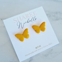 Butterfly Polymer Clay Stud Earrings: Choose Colour