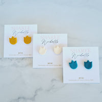 Tulip Polymer Clay Stud Earrings: Choose Colour