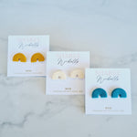 Arch Polymer Clay Stud Earrings: Choose Colour