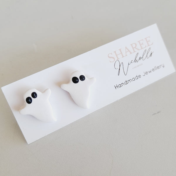 Halloween Ghost Polymer Clay Stud Earrings