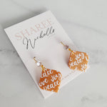 Peace Joy & Love Polymer Clay Dangle Earrings