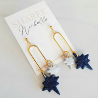 Gloria Star Polymer Clay Dangle Earrings - Sharee Nicholls Handmade