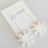 Fantasia Snowflake Polymer Clay Dangle Earrings - Sharee Nicholls Handmade