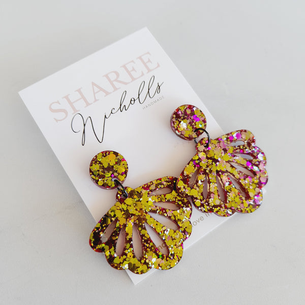 Ariana Resin Dangle Earrings: Choose Colour - Sharee Nicholls Handmade